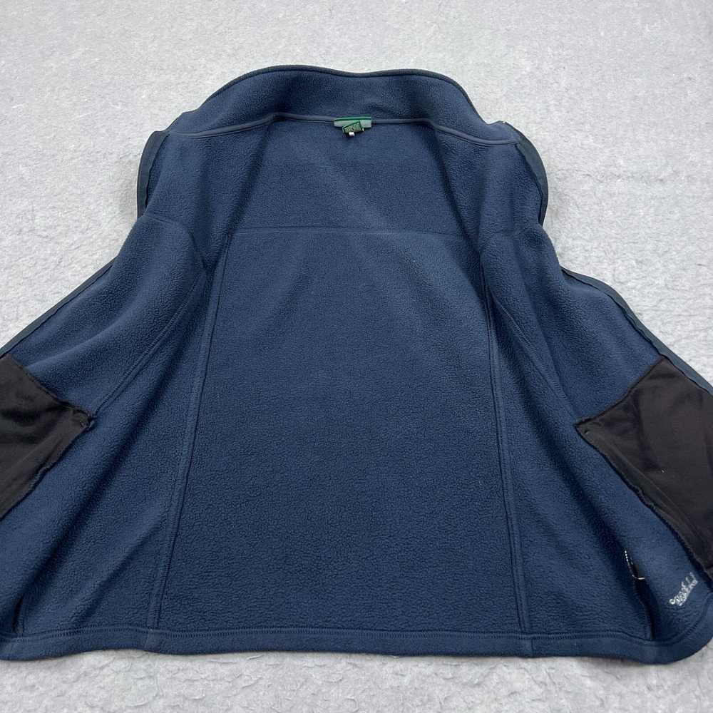 LL Bean Vest Men's Large Blue Polar Fleece Full Zip Sleeveless Mock Neck Pockets - Picture 7 of 9